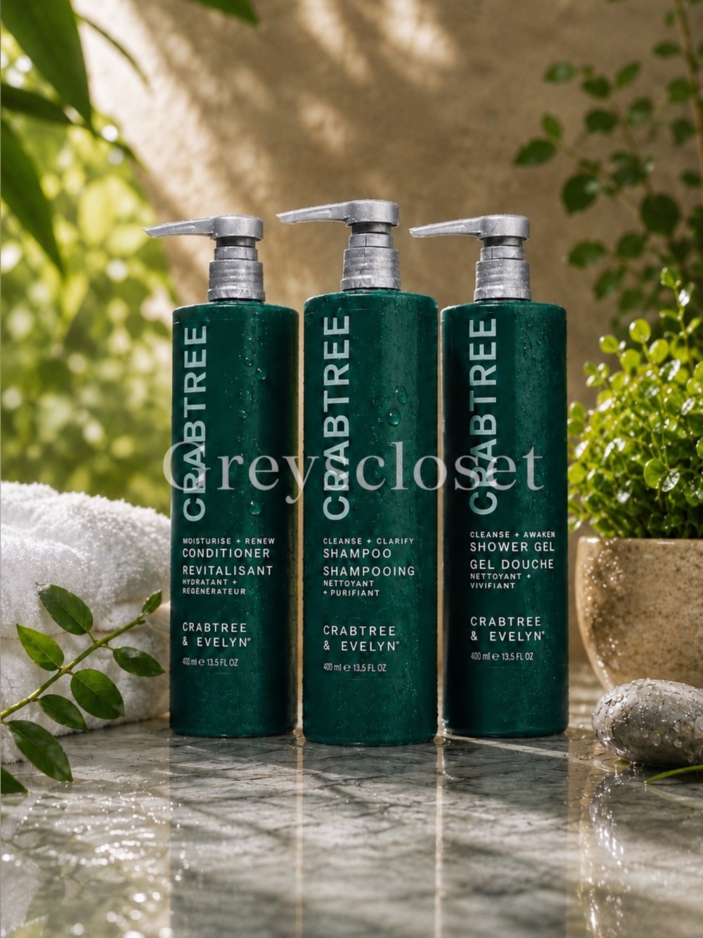 (3 PACK) CRABTREE & EVELYN CONDITIONER, SHAMPOO & SHOWER GEL SET - 15 fl.oz